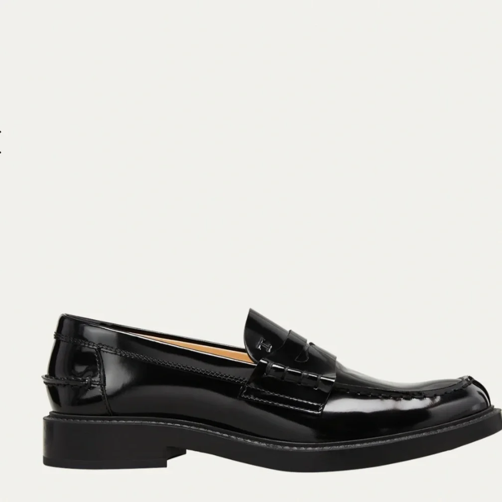 Tods Gommo Basso 59C Patent Mocassino Penny Loafers